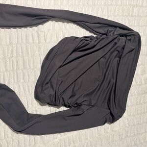 Elegant Dark Gray Long Sleeve Top